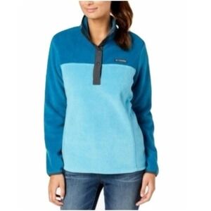 Columbia Fleece Pullover Sweater Sweatshirt Women's Medium Three Lakes Half Snap